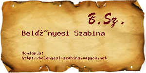Belényesi Szabina névjegykártya