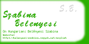 szabina belenyesi business card