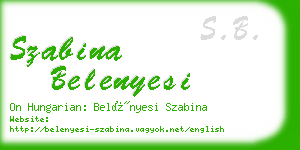 szabina belenyesi business card